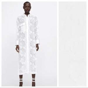 Zara White Embroiders Tunic/Dress. Size S.